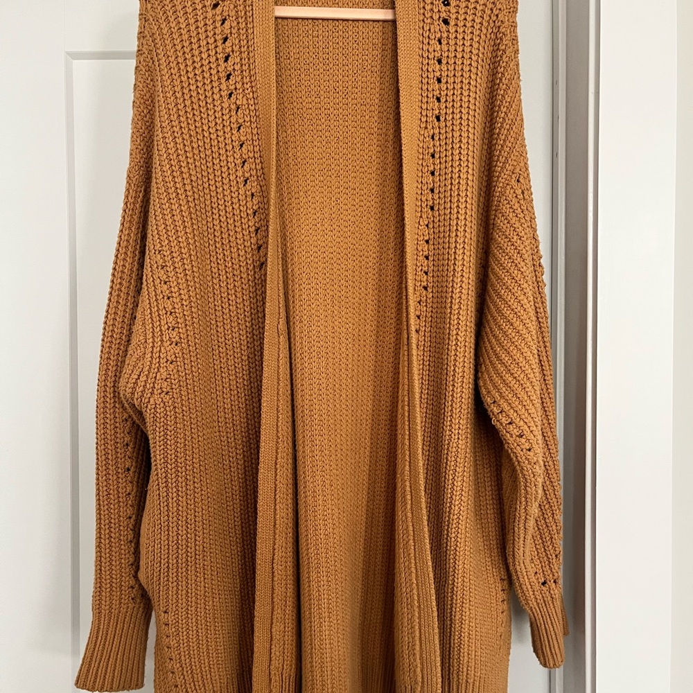 Free People Warm Brown Knit Cardigan